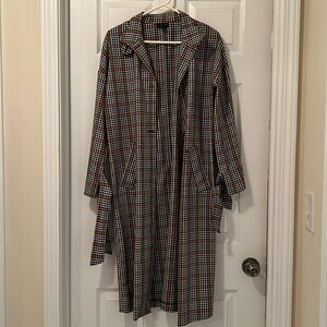 Plaid Trench Coat